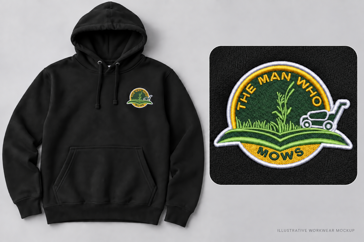 The Man Who Mows embroidered hoodie