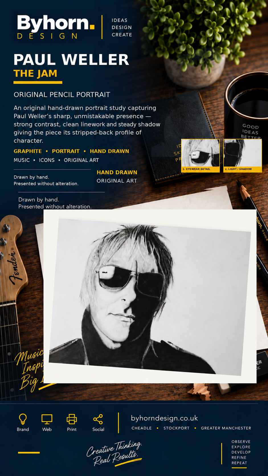 Paul Weller original pencil portrait